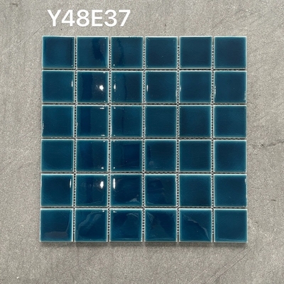 चमकदार सिरेमिक पूल मोज़ेक नीला और हरा रंग 48x48/300x300mm