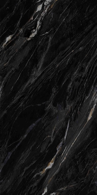 กระเบื้องพอร์ซเลนเคลือบเงาสีดำเงาขัดเงาหินอ่อน 60x120 สำหรับตกแต่งภายในอพาร์ตเมนต์
