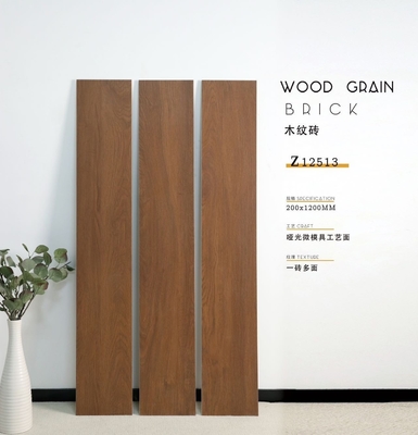 Wood Look Ceramic Rustic Wooden Floor Tile Brown Anti Slip 200x1200