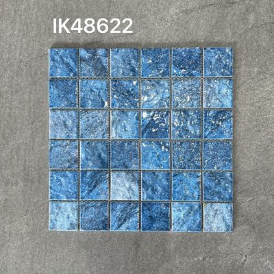 Blue Square Ceramic Tiles Swimming Pool Mosaic Tiles The Best Types of Tile Pools