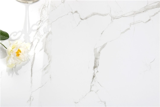 White Glazed Polished Marble Porcelain Tiles for Floor / Wall