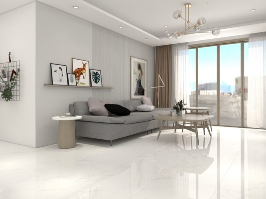 White Color Glazed Porcelain Floor Tile Marble Ceramic Wall Tile 600x600mm