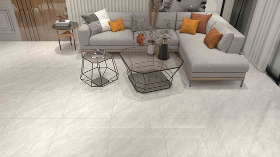 Light Grey Glazed Polished Porcelain Marble Wall Tile / Floor Tile 600X600mm