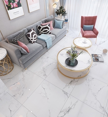 Glossy Polished Glazed Porcelain Tiles Marble Looking 600x600mm For Dinning Room