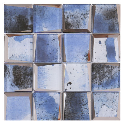 Beveled Chic Crystal Mosaic Tile Blue Color For Kitchen And Bathroom Backsplash