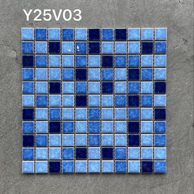 25X25mm Swimming Pool Glass Mixed Mosaic Pool Fish Pond Exterior Wall Entertainment Venue