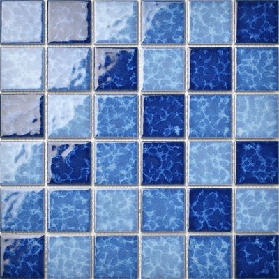 Wholesale Price Wave Surface Blue Ceramic Mosaic Swimming Pool Tiles From Foshan China