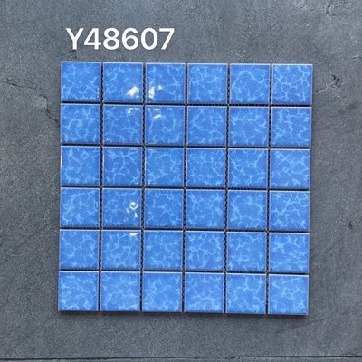 Anti Slip Glossy Cobalto Ceramic Pool Mosaics 300 X 300mm