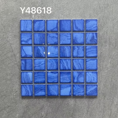 Kiln Change Ceramic Mixed Blue Mosaic Tiles Square for Swimming Pool