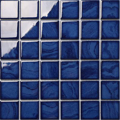 Glossy Glazed Blue Ceramic Mosaic 300x300mm For Swimming Pool