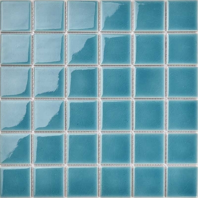 Blue Single Ice Crack Glazed Ceramic Mosaic Swimming Pool Tile