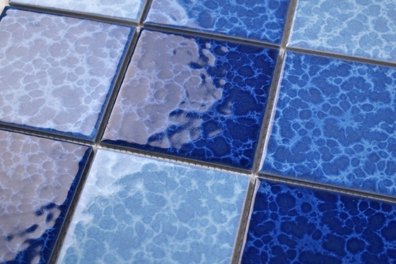 Swimming Pool Blue Ceramic Mosaic Tiles Glossy Glazed 97x 97/306x306mm