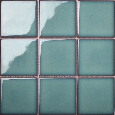 Modern Green Ceramic Mosaic Tiles Square Pattern For Swimming Pool