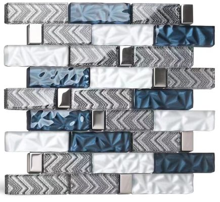 Modern Irregular Beveled Mix Pattern Glass Mosaic Tiles For Kitchen And Bathroom