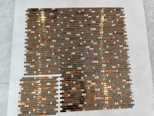 Mixed Plating Goldleaf Glass Mosaic Wall Tile for Hotel Bathroom Interior