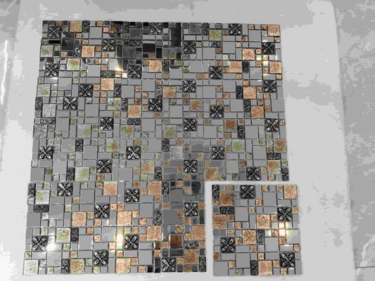 Strip Mixed Color Glass Mosaic Tile for Wall Decoration