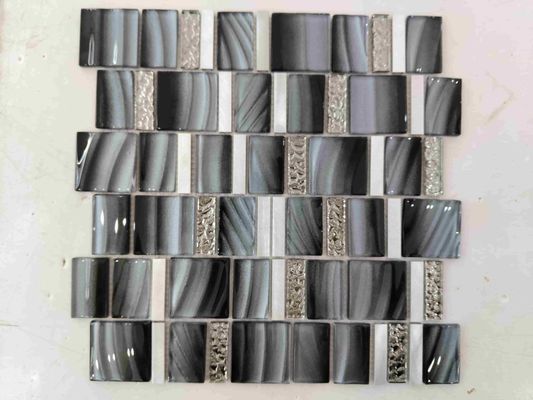 Modern Style Glass Mix Aluminum  Mosaic Tile