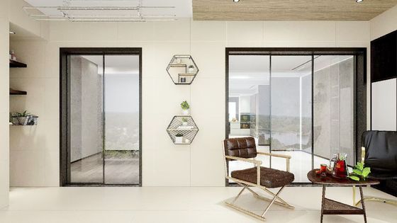 Concrete Tile Matt Floor Large Size Beige Color Rustic Tile