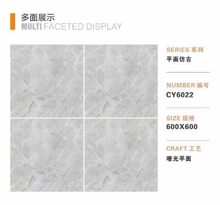 Light Grey Rustic Porcelain Tile Matte Glazed Floor Tile For House And Hotel Decoration