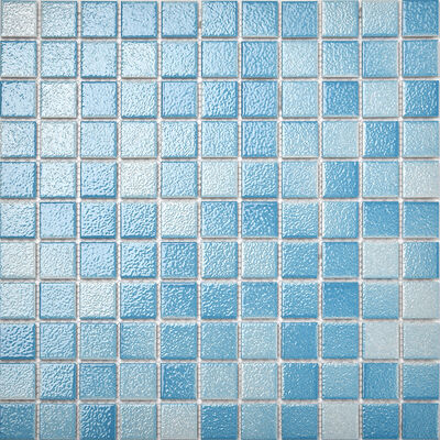 25X25mm Sandblasting Swimming Pool Ceramic Mixed Mosaic Pool Tile