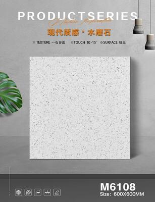 Foshan Porcelain Tiles 600x600mm Matt Terrazzo Tiles Shopping Mall Hotel Tiles